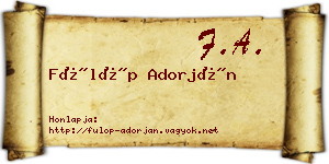 Fülöp Adorján névjegykártya