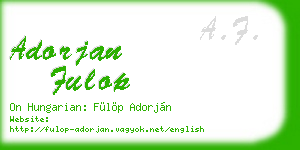 adorjan fulop business card