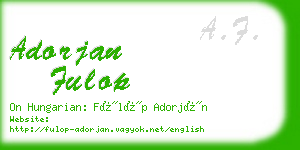 adorjan fulop business card